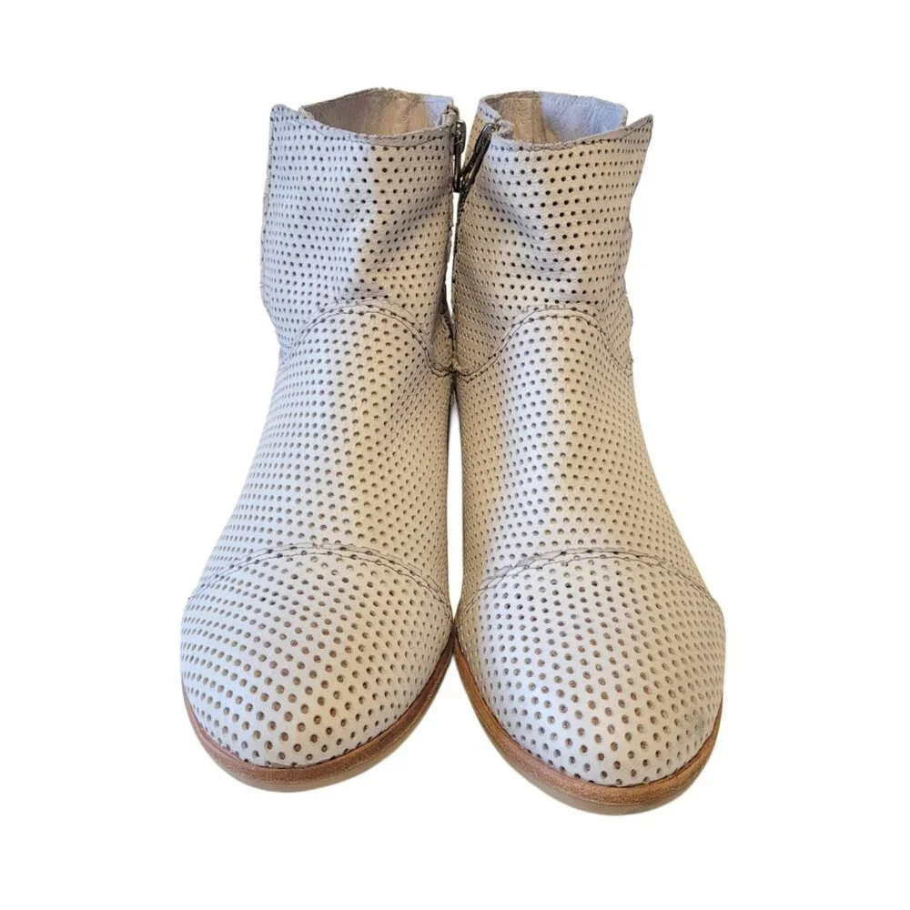 Anthropologie Felmini Perforated Leather Ankle Boot 42